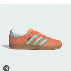 Adidas Gazelle Orange and Teal Sneakers